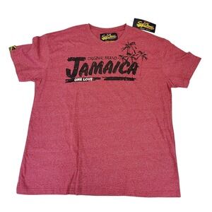 Surf Classics Jamaica Original Brand One Love Heather Red Graphic T-Shirt Men XL